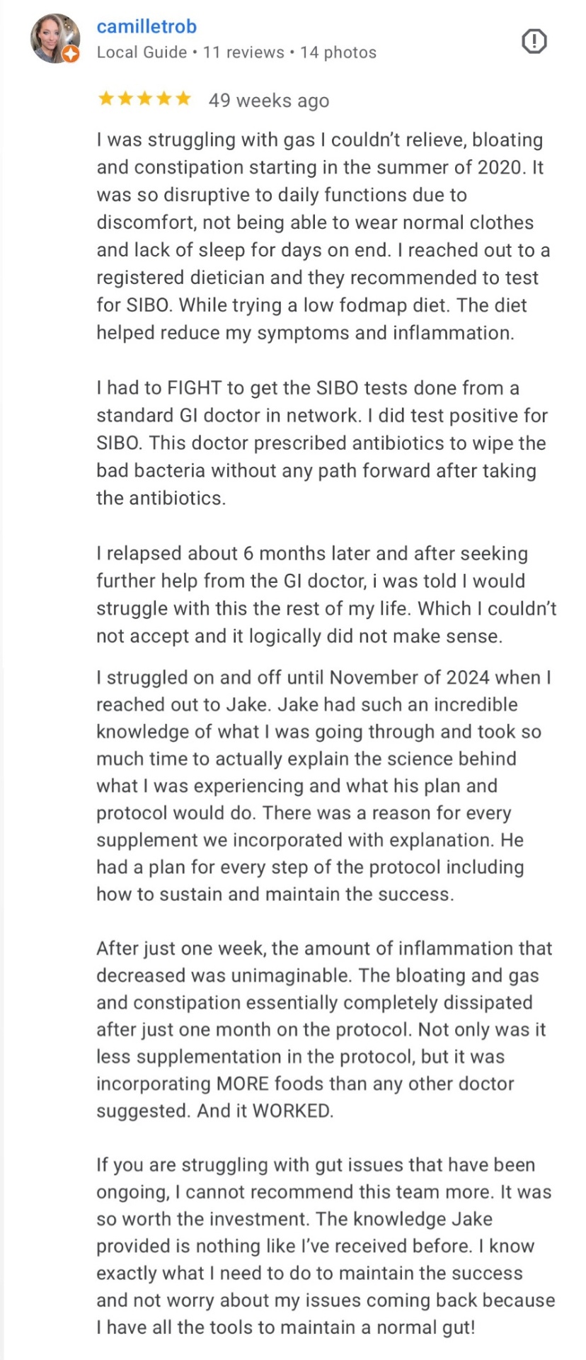 Client testimonial 1