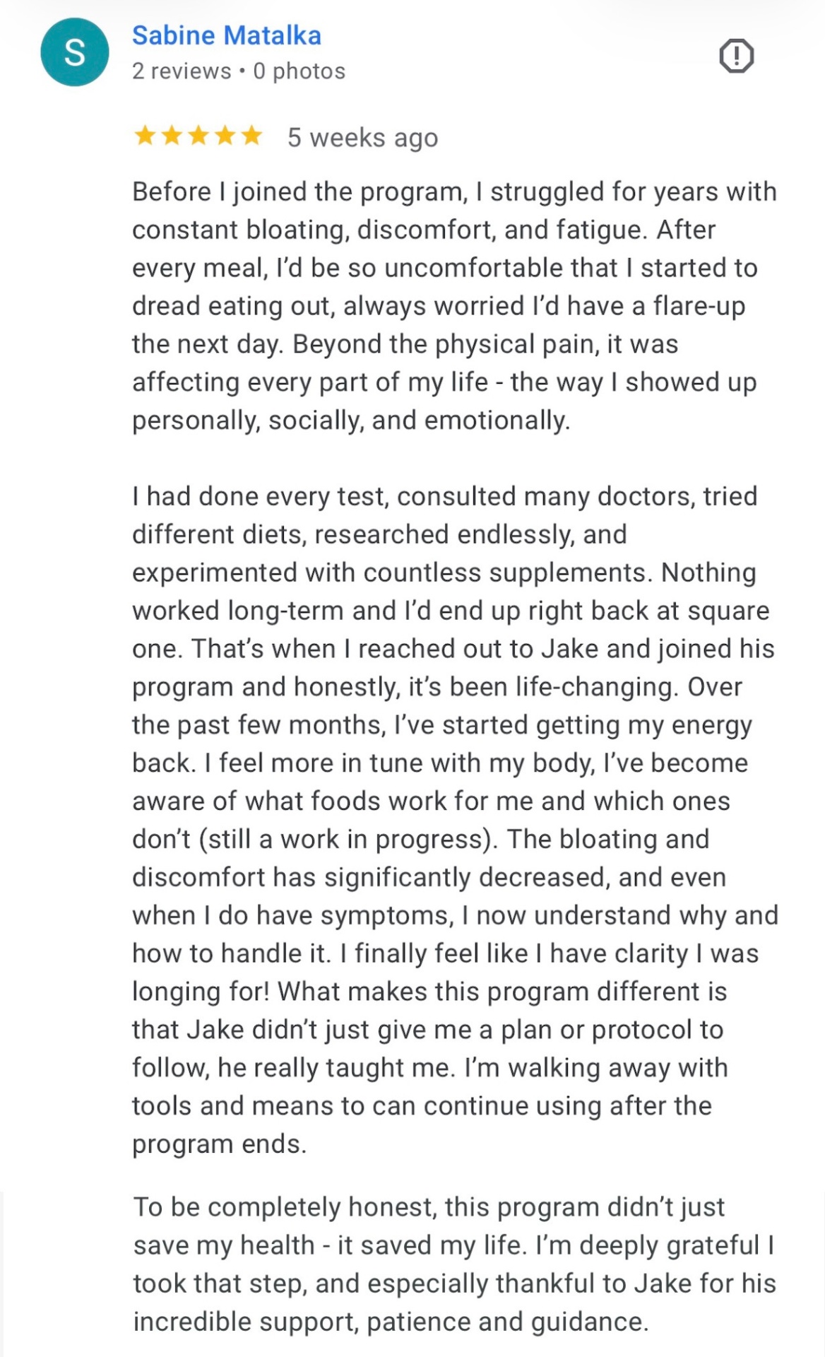 Client testimonial 16